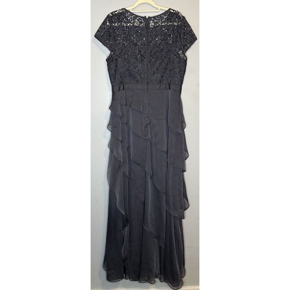 Adrianna Papell Dress 14 Blue Long Maxi Gown Formal Mother Bride Groom wedding - Picture 4 of 9